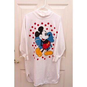 Vintage Mickey Mouse Mock Turtleneck Long Sleeve Nightshirt One Size